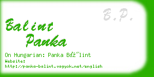 balint panka business card